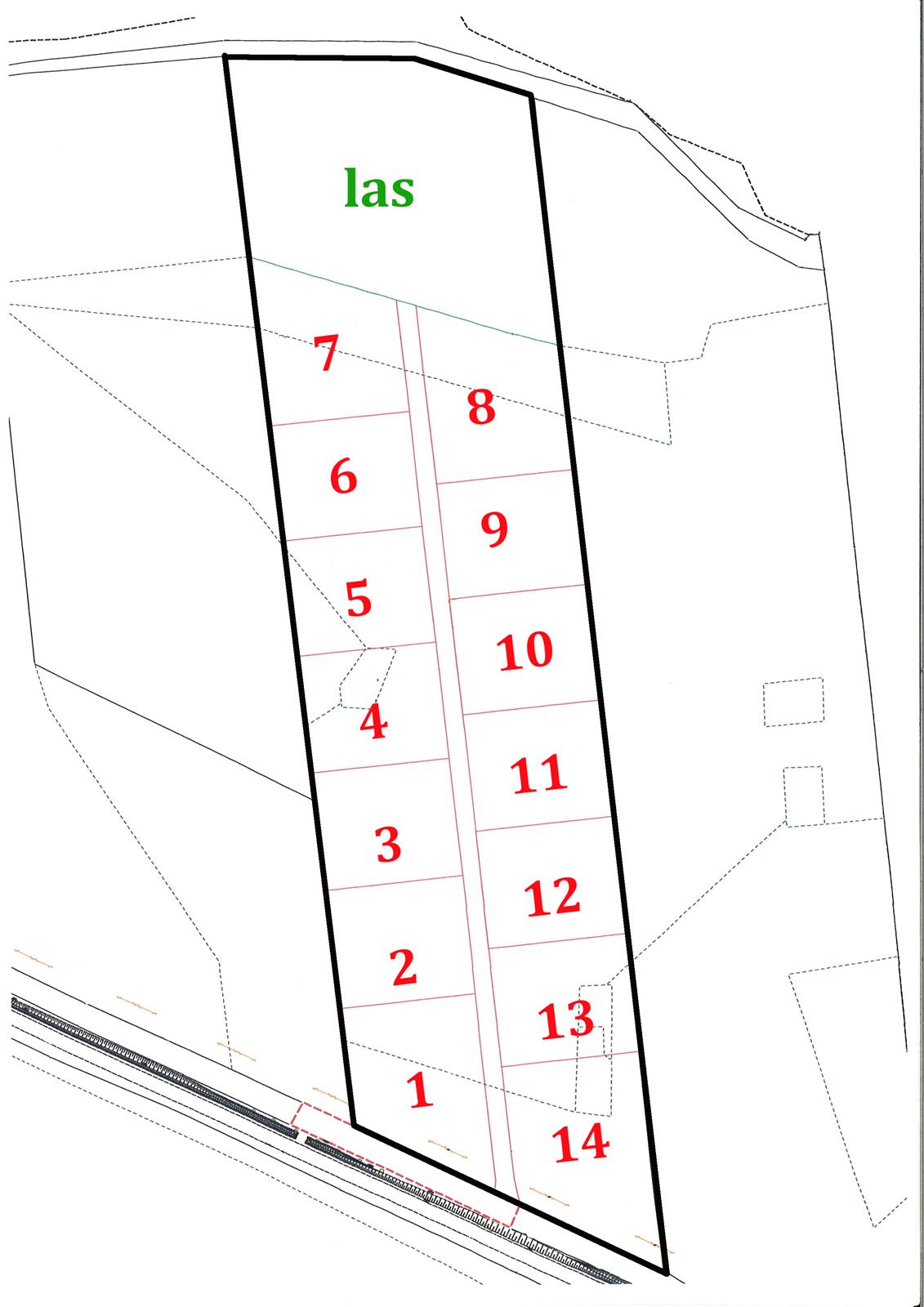 Projekt podziału na 14 działek z możliwością zabudowy